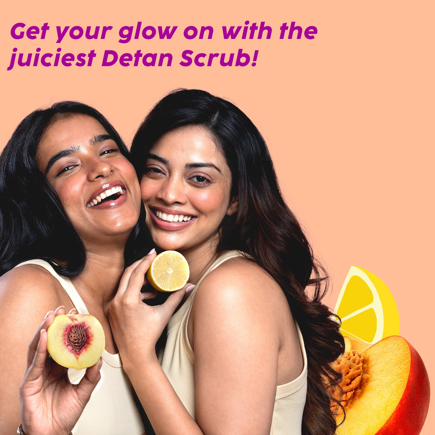 Peaches & Lemon Detan Pair with Bump Eraser Body Scrub & SPF30 Body Lotion