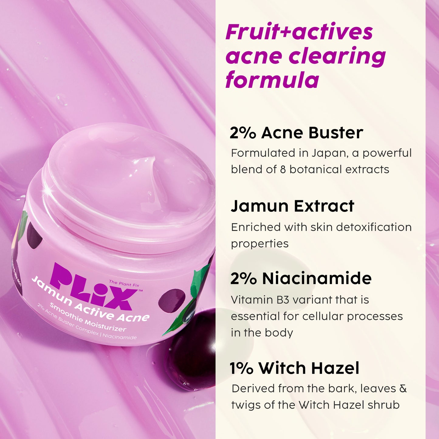 Jamun Active Acne Smoothie Moisturizer with 2% Acne Buster Complex