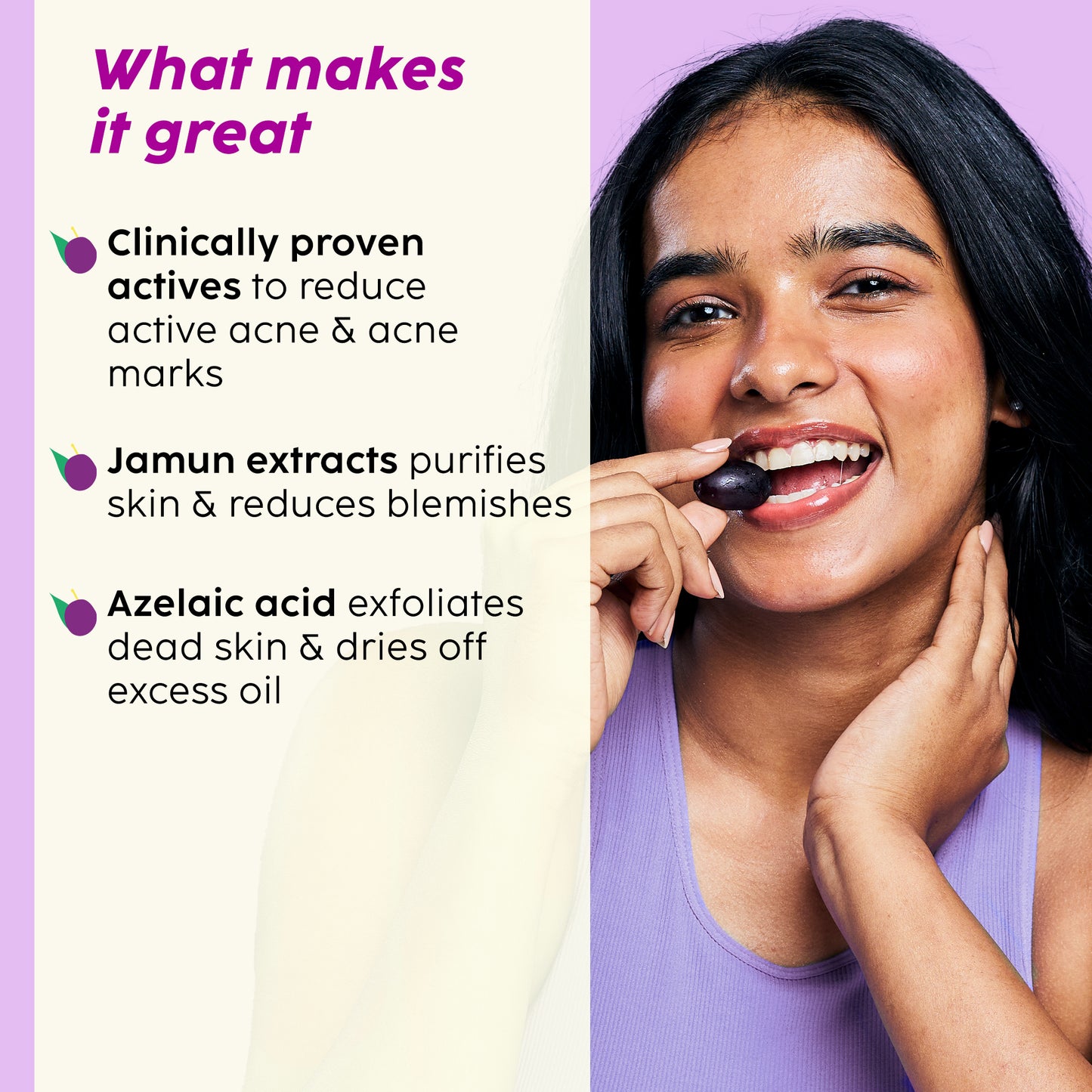 Jamun Active Acne Regime with Cleanser, Serum, Toner & Moisturizer