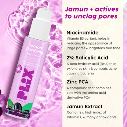 Jamun Active Acne Regime with Cleanser, Serum, Toner & Moisturizer
