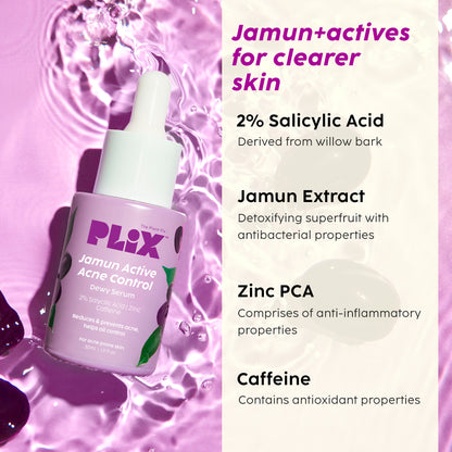 Jamun Active Acne Regime with Cleanser, Serum, Toner & Moisturizer