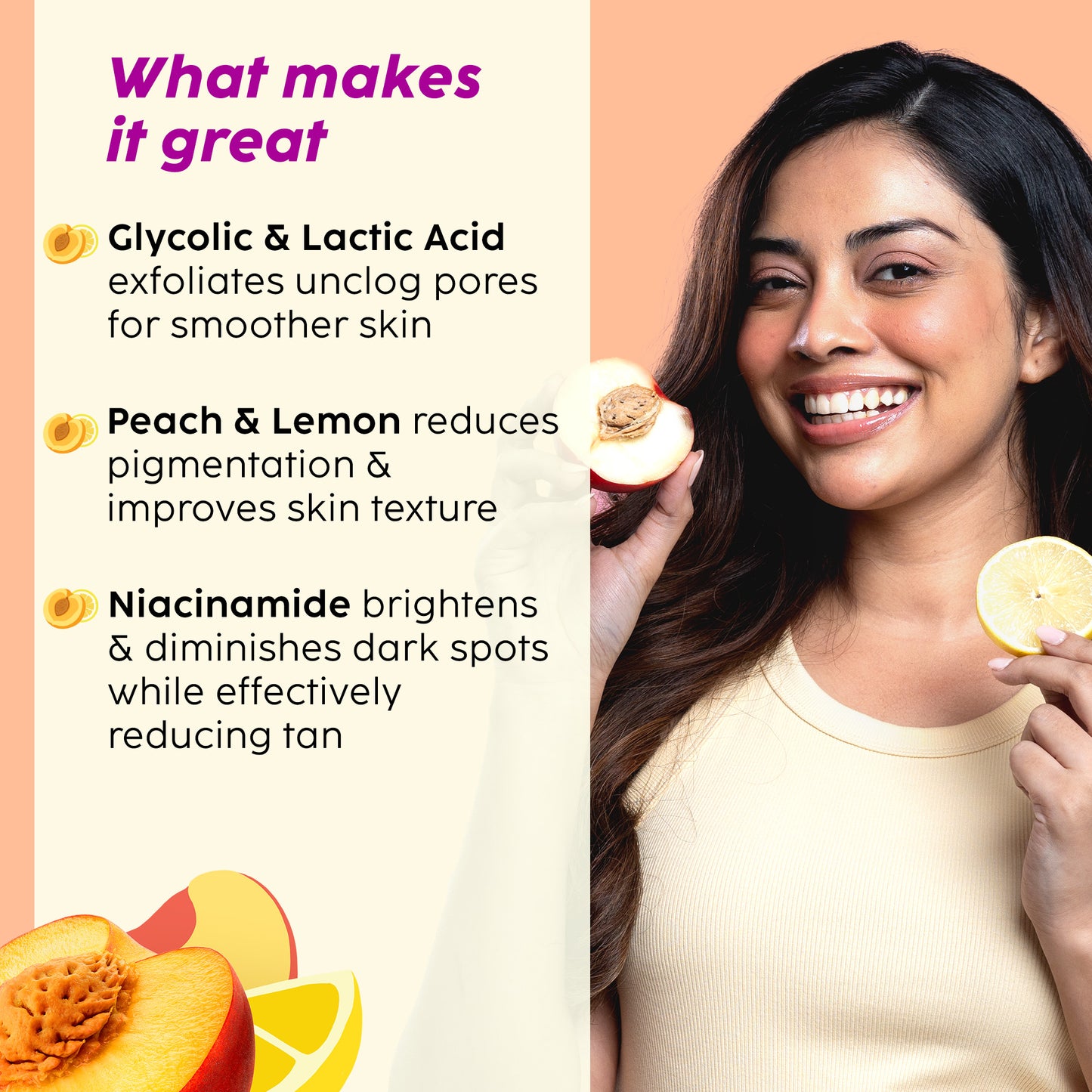 Peaches & Lemon Detan Bump Eraser Scrub for Tan Free & Brighter Skin