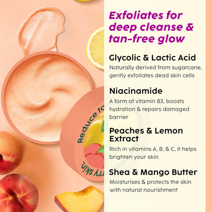 Peaches & Lemon Detan Bump Eraser Scrub for Tan Free & Brighter Skin