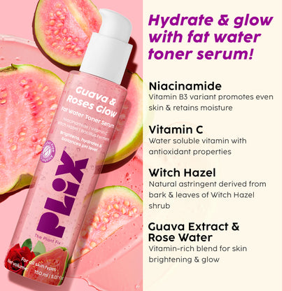 Guava & Roses 2-in-1 Fat Water Toner Serum with Enzymatic Action to Hydrate & Balance Skin pH