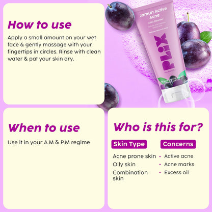 Jamun Active Acne Juicy Cleanser with Salicylic Acid & Betaine