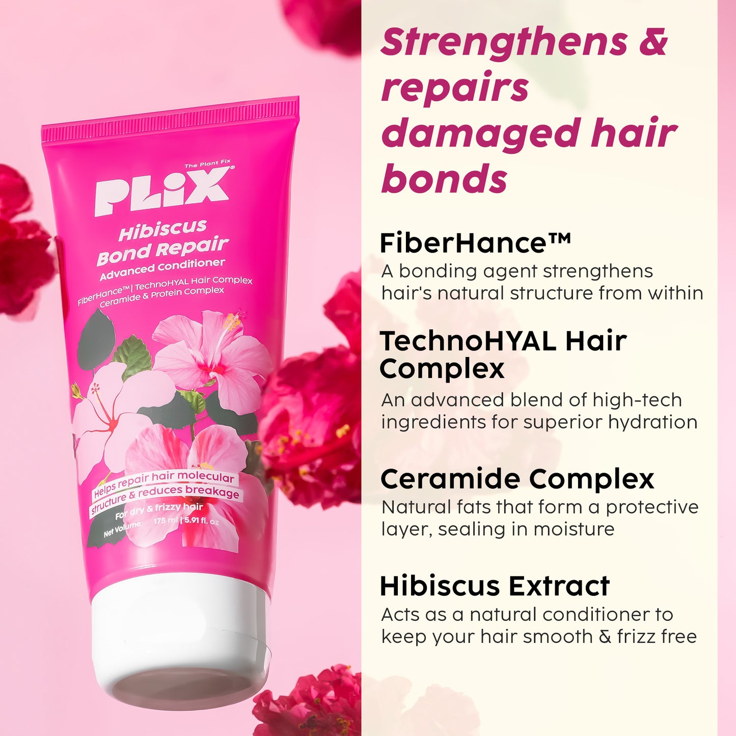 Hibiscus Frizz Control Hair Serum | Powered by 13 Oils for 3X Stronger, Shinier Hair