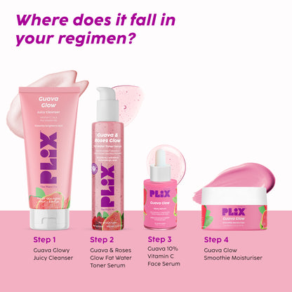 Guava Glow Regime with Cleanser, Toner, 10% Vitamin C & Moisturizer