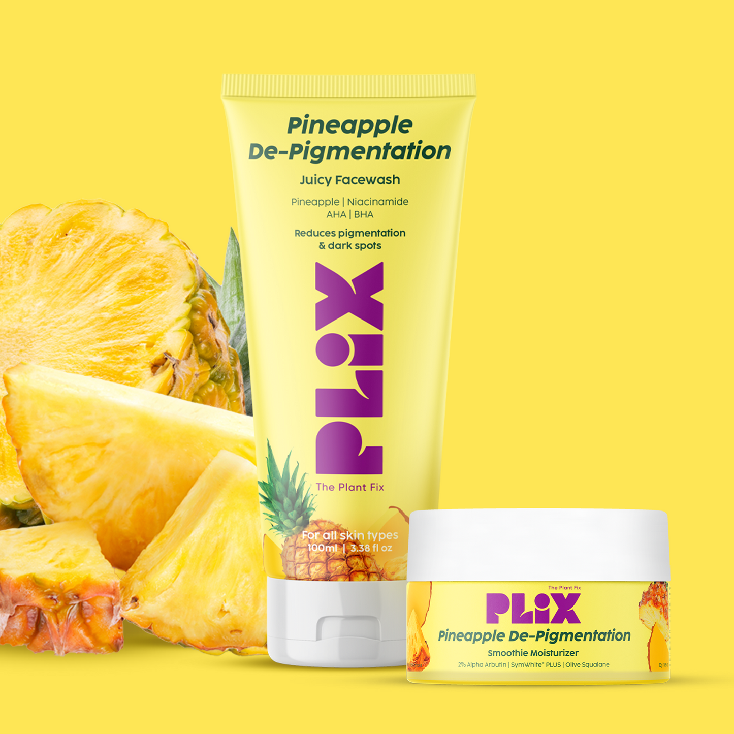 Pineapple De-Pigmentation Regime with Cleanser & Moisturizer For Dark Spots - Combo Pack