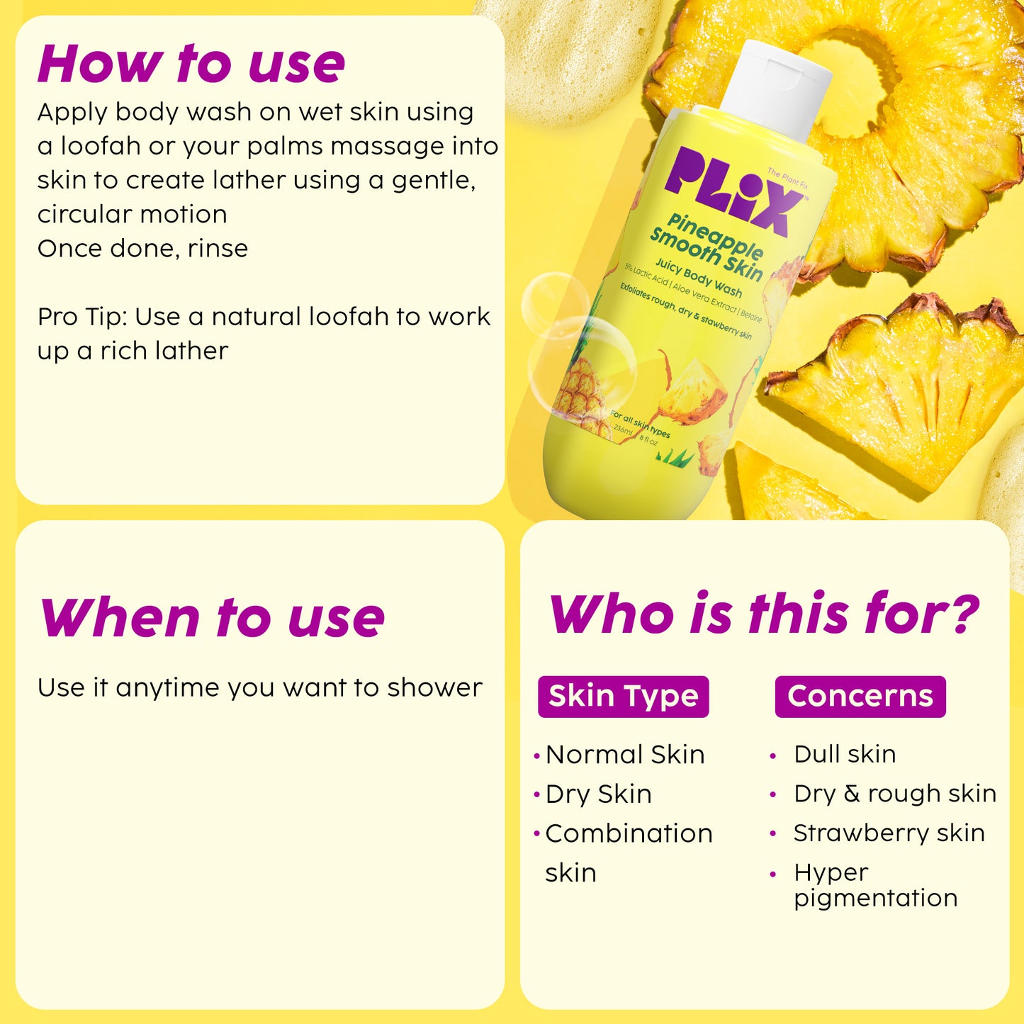 Pineapple 5% Lactic Acid Exfoliating Body Wash