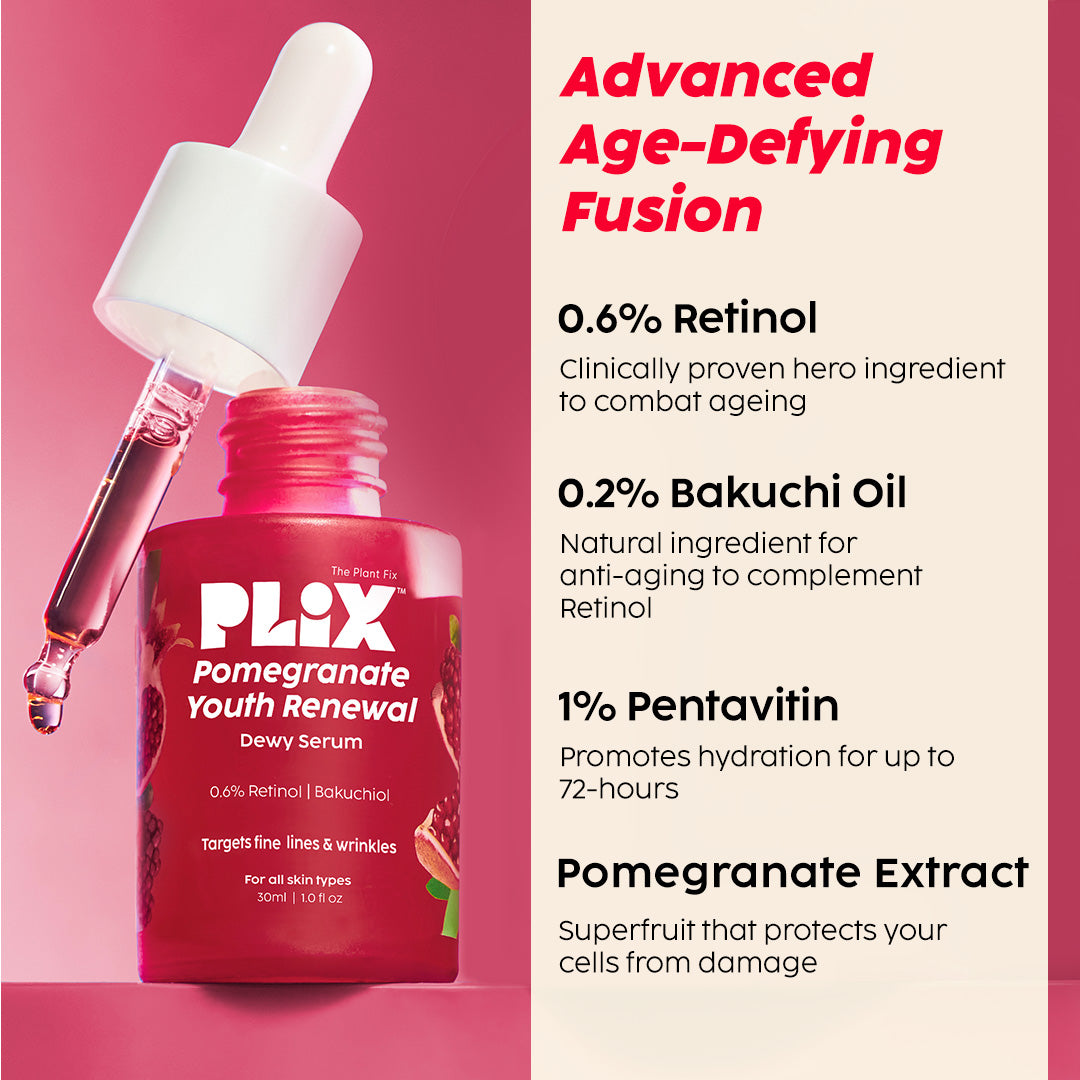 Pomegranate Youth Renewal Dewy Serum With Retinol For Anti Ageing