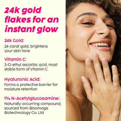 Guava 24k Gold Face Serum | Instant Glow | 2-in-1 Serum & Primer