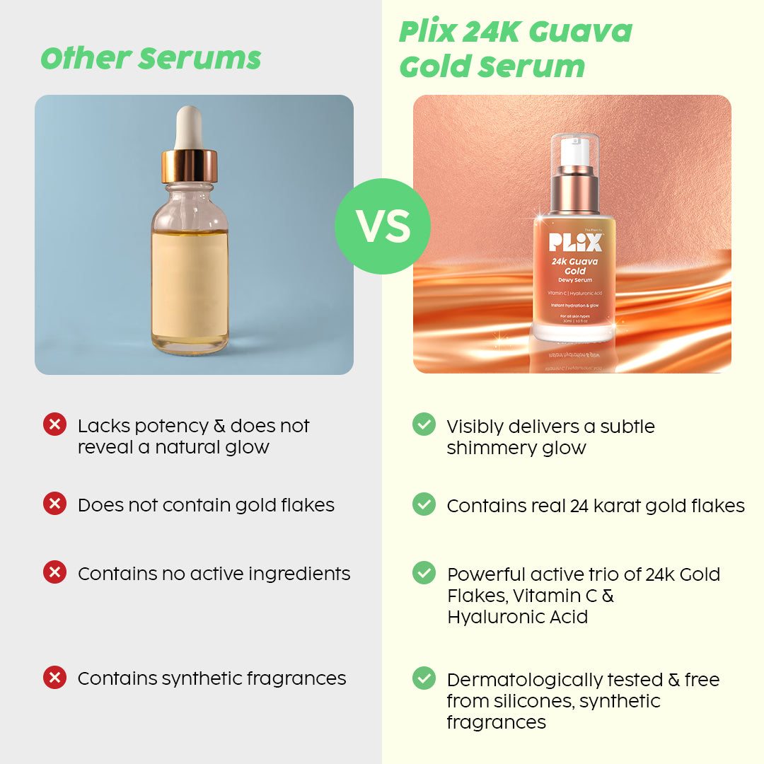 Guava 24k Gold Face Serum | Instant Glow | 2-in-1 Serum & Primer
