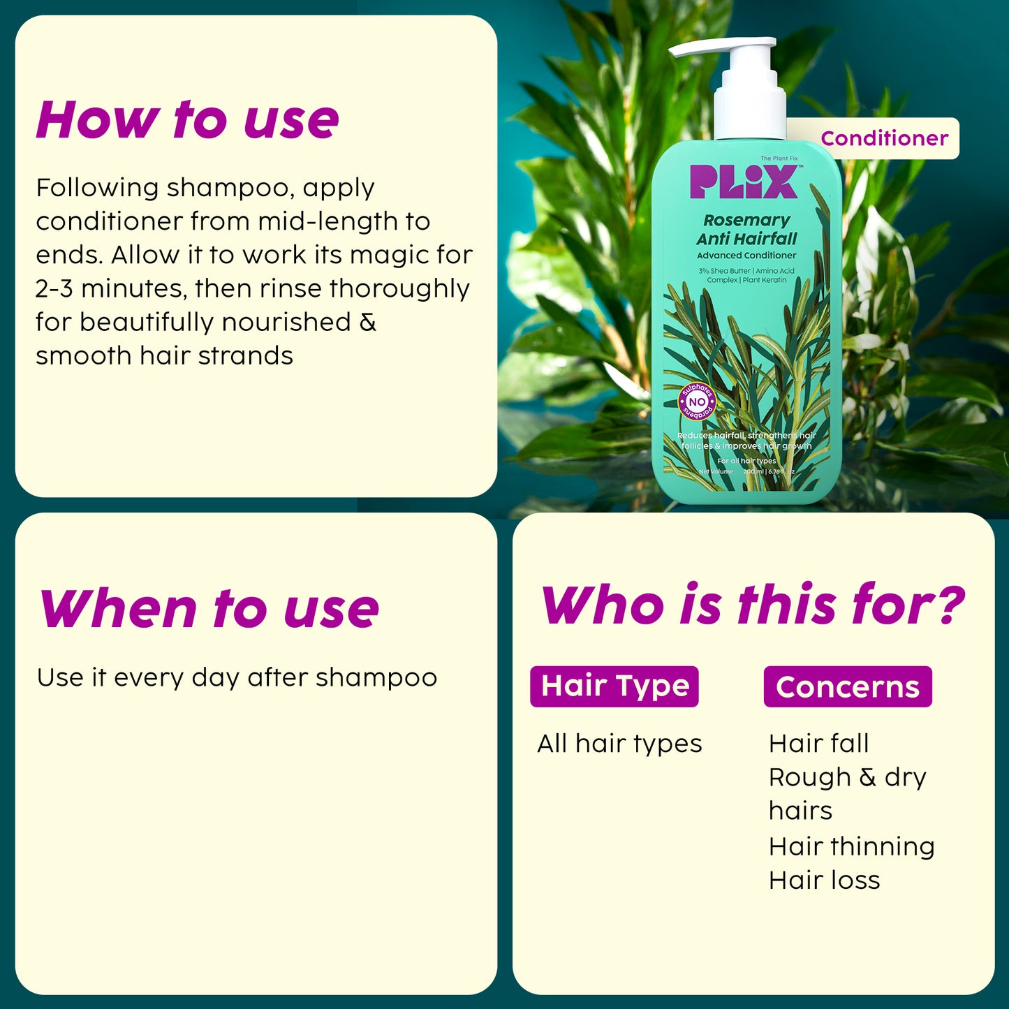 Rosemary Anti Hairfall Shampoo & Conditioner- Combo