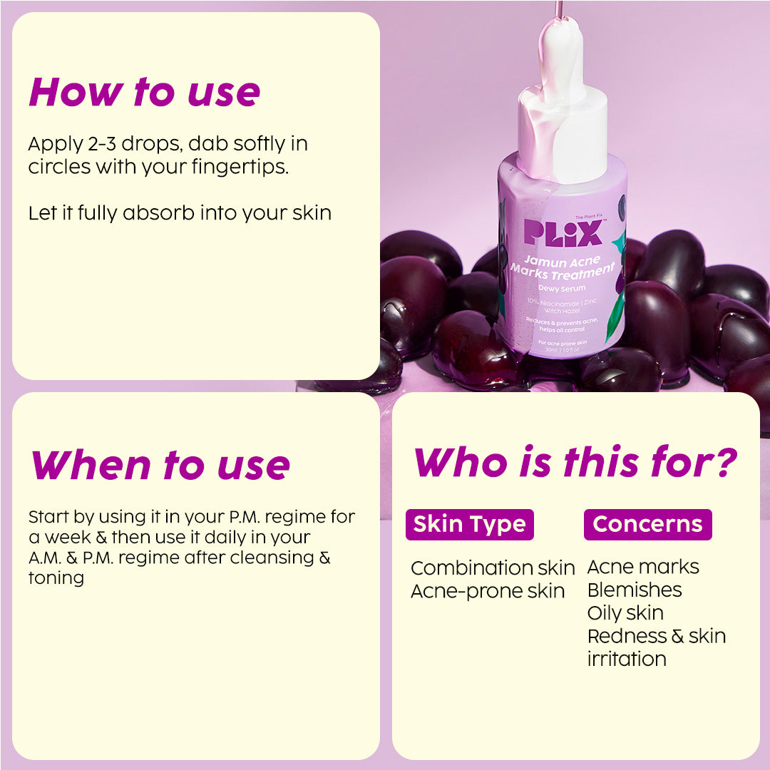 Jamun Acne Marks Regime with Niacinamide & Witch Hazel - Combo