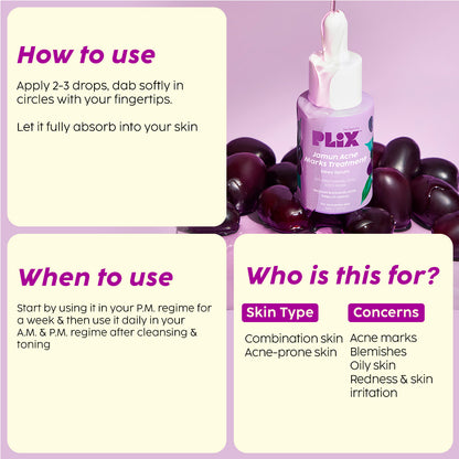 Jamun Acne Marks Regime with Niacinamide & Witch Hazel - Combo