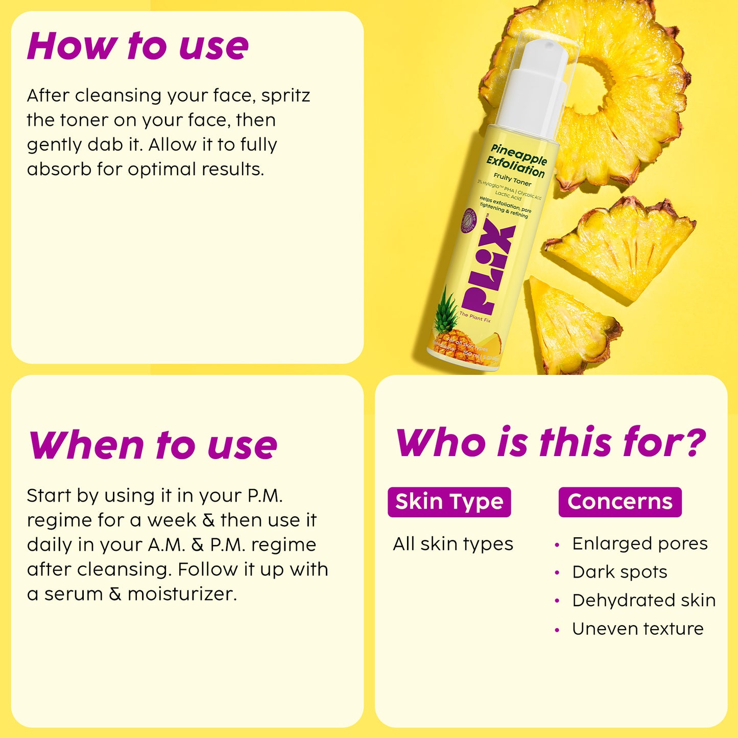 Pineapple Exfoliating Fruity Toner for Smooth, Refined Skin