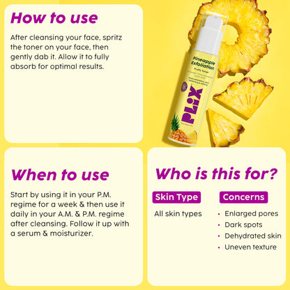 Pineapple Exfoliating Fruity Toner for Smooth, Refined Skin