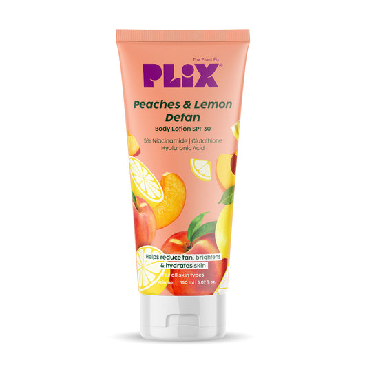  Peaches & Lemon Detan Body Lotion with SPF 30 | Brightens & Moisturizes for Softer Skin 
