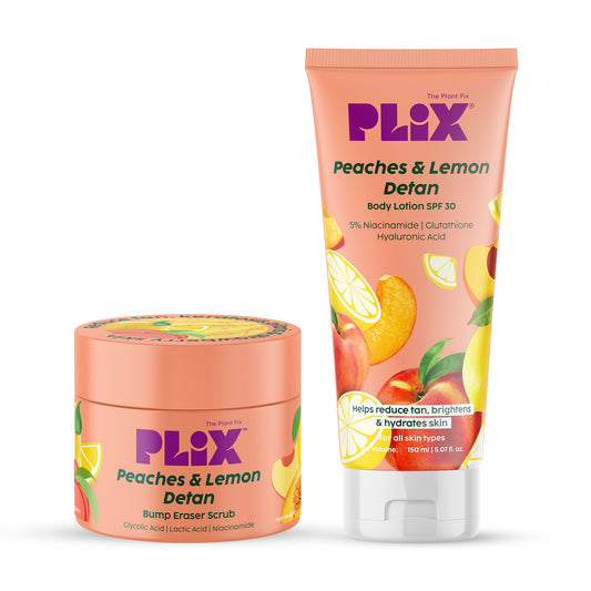  Peaches & Lemon Detan Body Lotion with SPF 30 | Brightens & Moisturizes for Softer Skin 