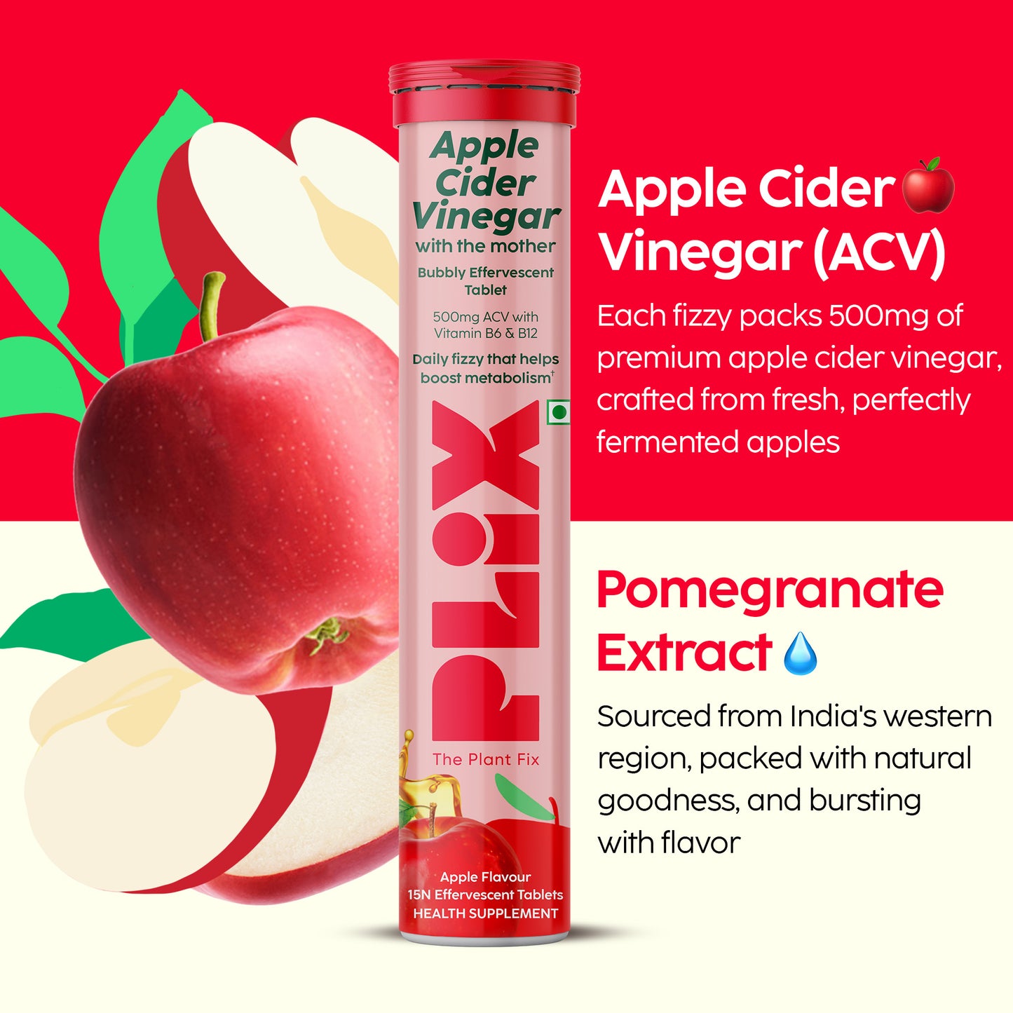 Apple Cider Vinegar Effervescent with 500mg ACV