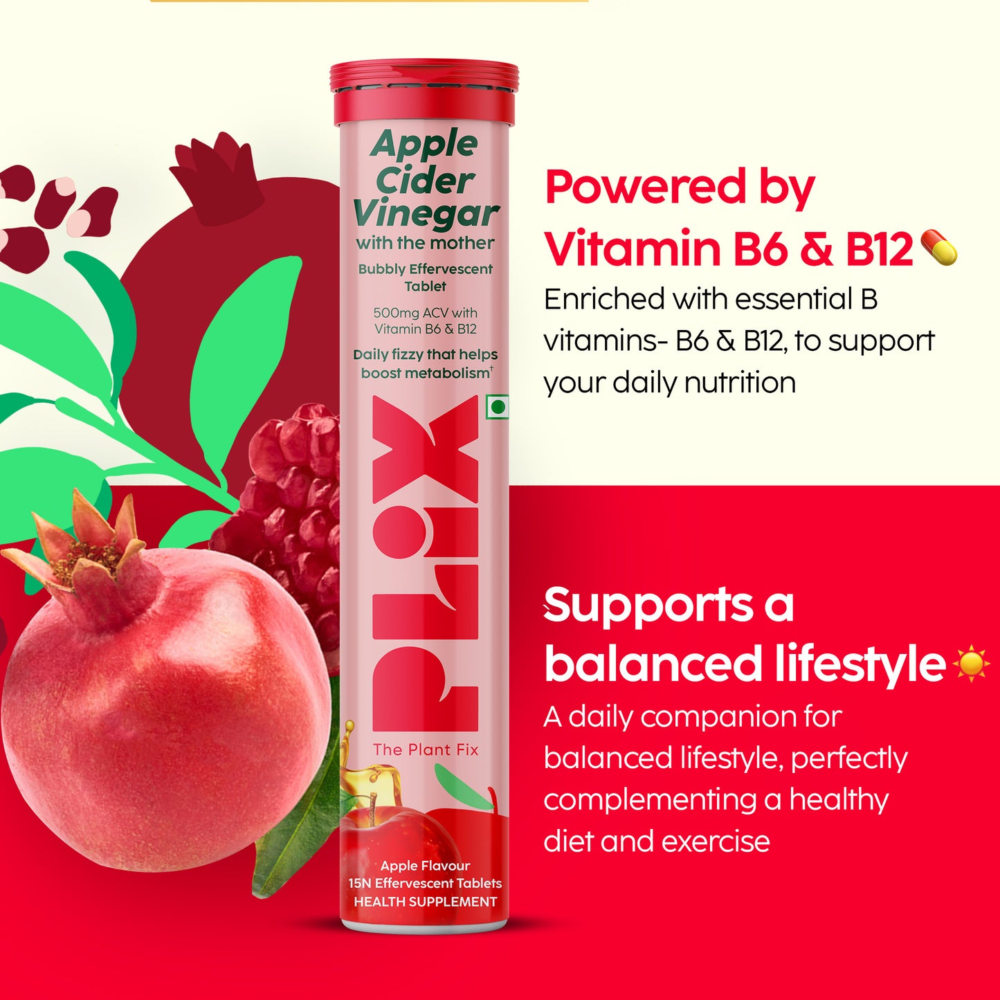 Apple Cider Vinegar Effervescent with 500mg ACV