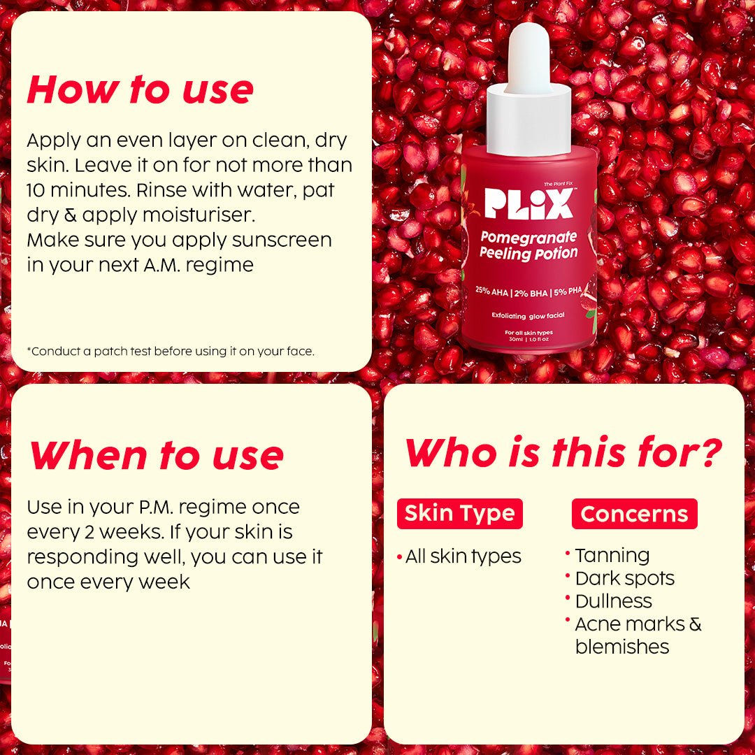 Pomegranate Peeling Potion for Smooth, Tan-Free Glowing Skin
