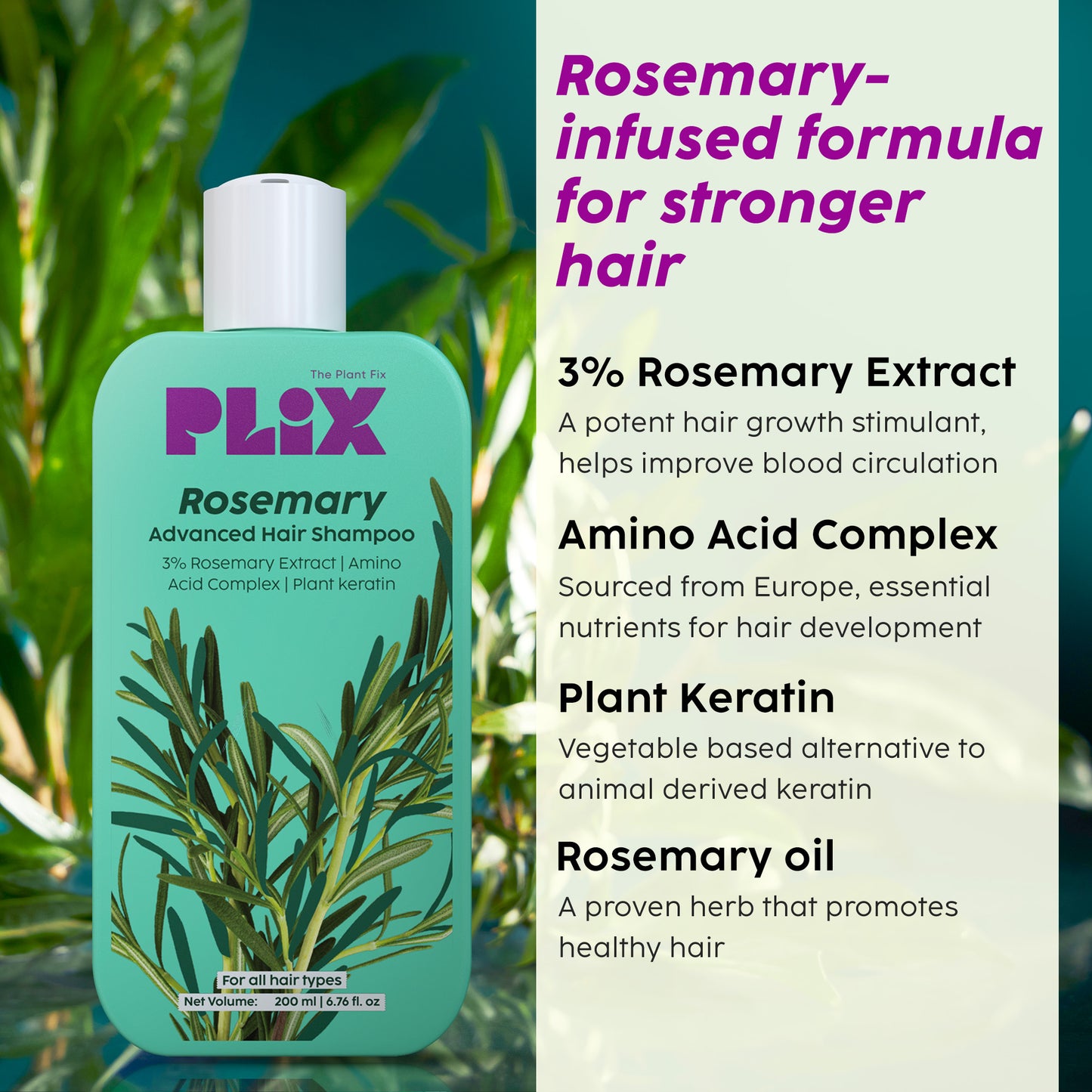Rosemary Anti Hairfall Shampoo for Womnen with 3% Rosemary Extract