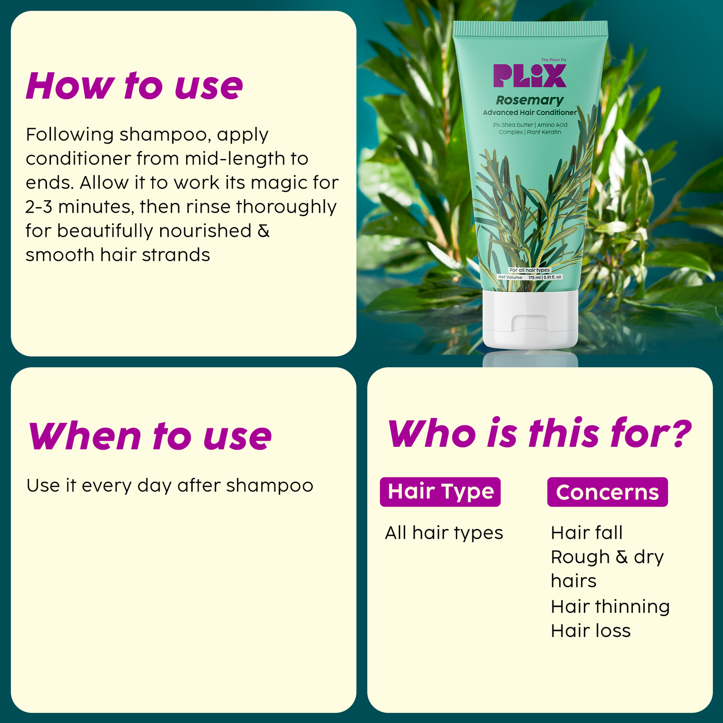 Rosemary Anti Hairfall Shampoo & Conditioner- Combo